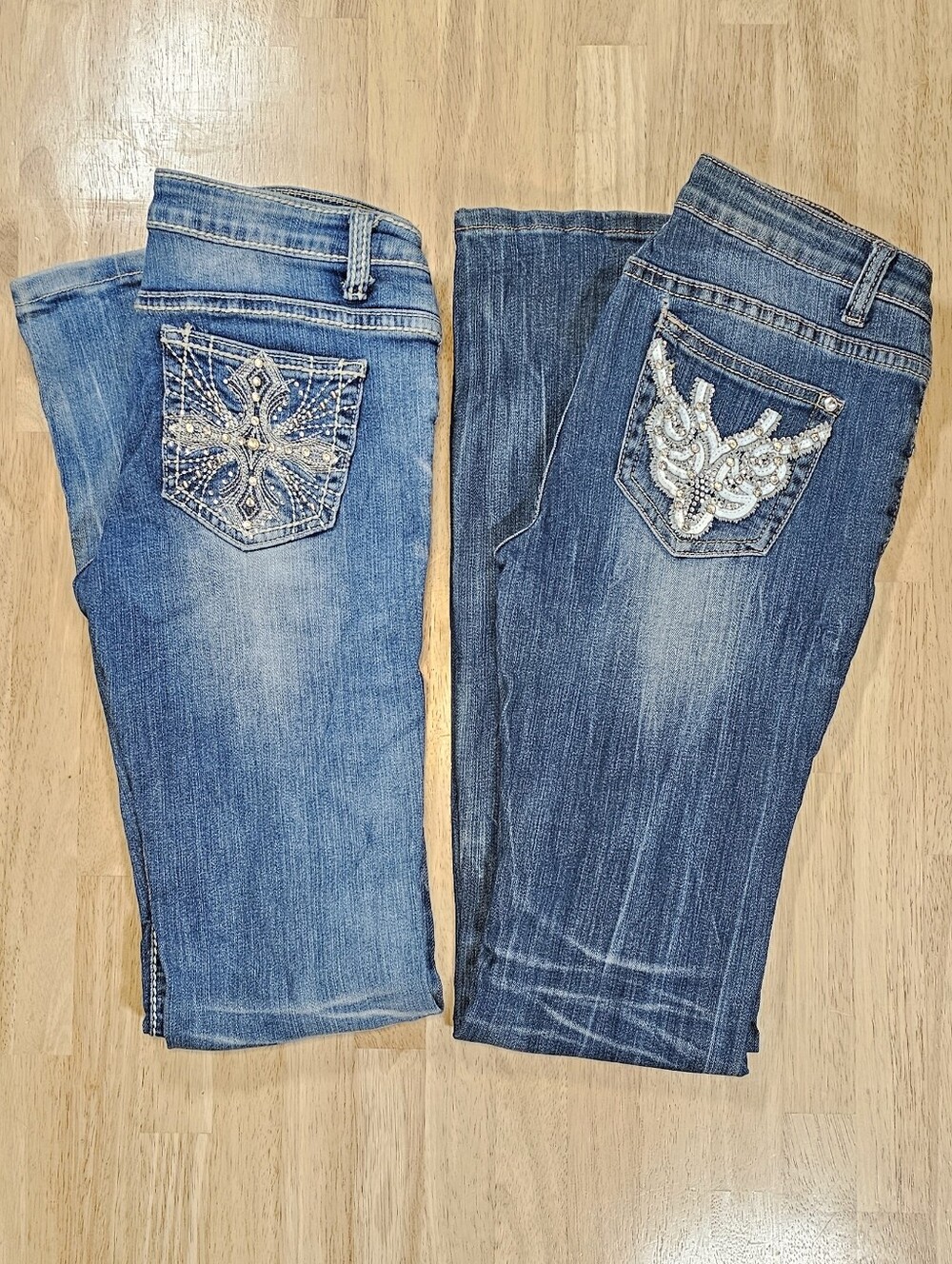 Arden B Rhinestone Pocket Jeans Set of 2